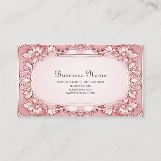 ピンクのフローラフレーム名刺 名刺 (裏面)