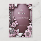 ピンクのフローラフレーム詳細エンクロージャカード エンクロージャーカード (正面)