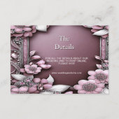 ピンクのフローラフレーム詳細エンクロージャカード エンクロージャーカード (正面)