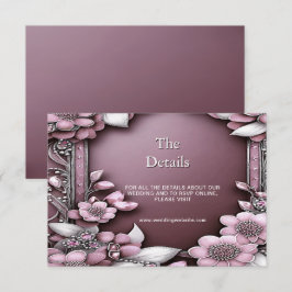 ピンクのフローラフレーム詳細エンクロージャカード エンクロージャーカード