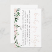 ピンクのフローラブックでベビーカードベビーシャワー 招待状 (正面/裏面)