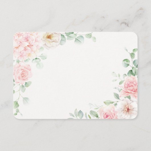 ピンクのフローラブックスアジサイのベビーのための開花 エンクロージャーカード (裏面)