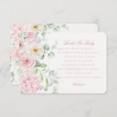 ピンクのフローラブックスアジサイのベビーのための開花 エンクロージャーカード (正面/裏面)