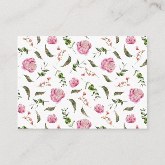 ピンクのフローラブックリクエストのエンクロージャカード エンクロージャーカード (裏面)