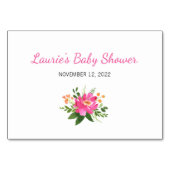 ピンクのフローラブックリクエストカードの挿入物を持参 テーブルナンバー (裏面)