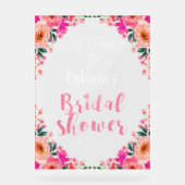 ピンクのフローラブライダルシャワーへようこそ アクリルサイン (正面)