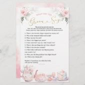 ピンクのフローラブライダルシャワーティーパーティーグルームセー (正面/裏面)