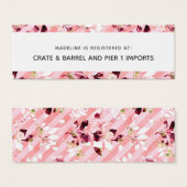 ピンクのフローラブライダルシャワーレジストリ挿入カード (正面&裏面)