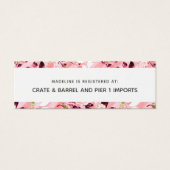 ピンクのフローラブライダルシャワーレジストリ挿入カード (正面)