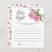 ピンクのフローラブライダルシャワー日付の夜アイディア (正面/裏面)