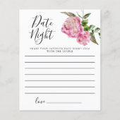 ピンクのフローラブライダルシャワー日付の夜アイディア (正面)