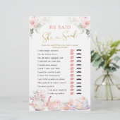 ピンクのフローラブライダルティーパーティー彼は彼女が言った (スタンド正面)