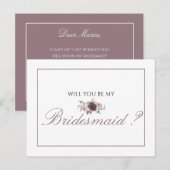 ピンクのフローラブライダルパーティは私の花嫁になる インビテーションポストカード (正面/裏面)