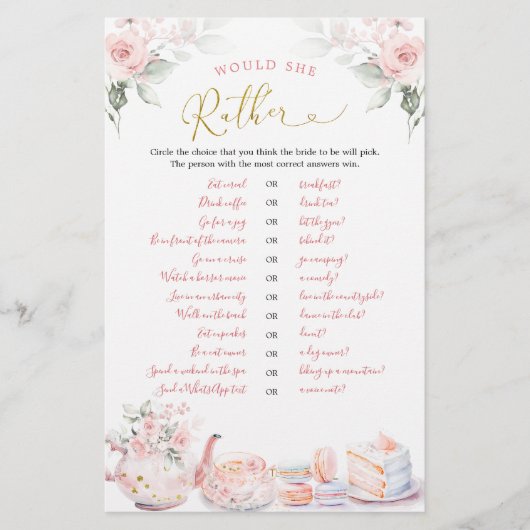 ピンクのフローラブライダル紅茶パーティーは彼女が好き (正面)