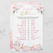 ピンクのフローラブライダル紅茶パーティーは彼女が好き (正面/裏面)