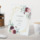 ピンクのフローラブルゴーニュのカードとギフト 台座サイン (インサイチュ)