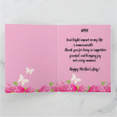 ピンクのフローラプリンセスアフリカンアメリカンの母の日 カード (内部)