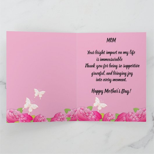 ピンクのフローラプリンセスアフリカンアメリカンの母の日 カード (内部)