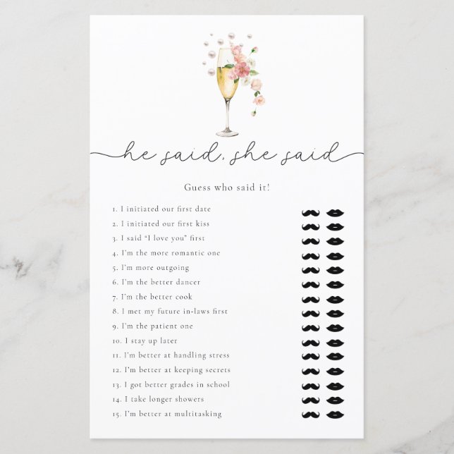 ピンクのフローラプロセッコ彼は彼女はブライダルゲームを言った (正面)