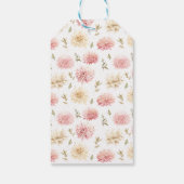 ピンクのフローラベビーの開花シャワーあなた感謝していのラベル ギフトタグ (裏面)