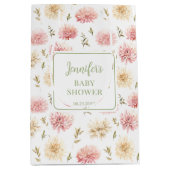 ピンクのフローラベビーの開花感謝していユー抱き枕 ミディアムペーパーバッグ (正面)