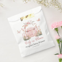 ピンクのフローラベビーの開花蝶の赤ちゃんシャワー フェイバーバッグ