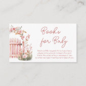 ピンクのフローラベビーの開花赤ちゃんシャワーブック エンクロージャーカード (正面)