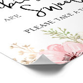 ピンクのフローラベビーは甘いサイン ポスター (角)