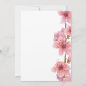 ピンクのフローラベビーウィッカニング式 招待状 (裏面)