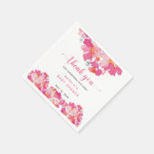 ピンクのフローラベビーシャワー開花水色 スタンダードカクテルナプキン (角)