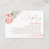ピンクのフローラベビーシャワー – ディスプレイシャワー エンクロージャーカード (正面)