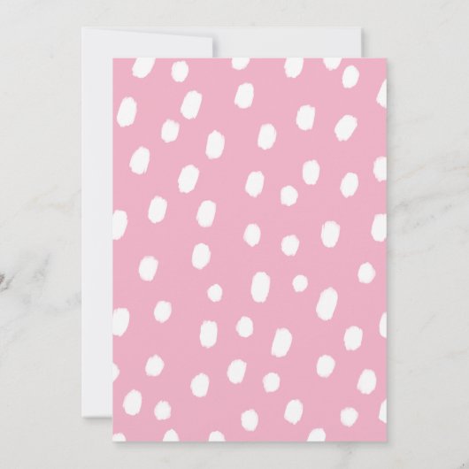 ピンクのフローラベビーシャワー(郵便検疫) サンキューカード (裏面)