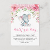 ピンクのフローラベビーゾウが本の挿入カードを持って来る エンクロージャーカード (正面)