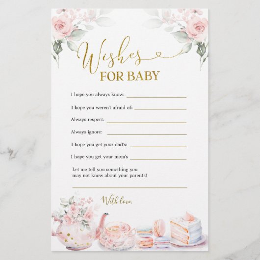 ピンクのフローラベビー紅茶パーティーの願いベビー (正面)