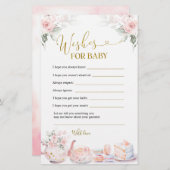 ピンクのフローラベビー紅茶パーティーの願いベビー (正面/裏面)