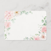 ピンクのフローラベビー開花アジサイベビーレジストリ エンクロージャーカード (裏面)