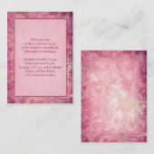 ピンクのフローラペイズリー披露宴エンクロージャカード エンクロージャーカード (正面/裏面)