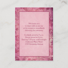 ピンクのフローラペイズリー披露宴エンクロージャカード エンクロージャーカード