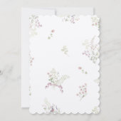 ピンクのフローラペーターザラビットモノグラムベビーシャワー 招待状 (裏面)