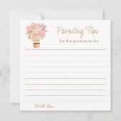 ピンクのフローラホットエアバルーン親のヒント ノートカード (正面)