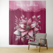 ピンクのフローラホリディバックグラウンド タペストリー (インサイチュ)
