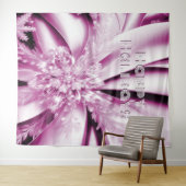 ピンクのフローラホリデークリスマス背景 タペストリー (インサイチュ(横))