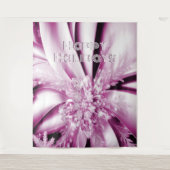 ピンクのフローラホリデークリスマス背景 タペストリー (正面)