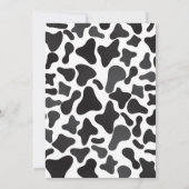 ピンクのフローラホーリーカウカプリントファースト誕生日 招待状 (裏面)