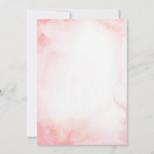 ピンクのフローラボウファンシー2歳の誕生日シャワー 招待状 (裏面)