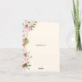 ピンクのフローラママの日 – アメリカのママと娘 カード (裏面)