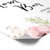 ピンクのフローラママ – オサ – バーベビーシャワー ポスター (角)