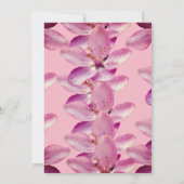 ピンクのフローラミニマルの結婚花のカード 招待状 (裏面)