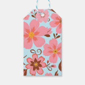 ピンクのフローラムード – パステルヴィベス – レトロ花 ギフトタグ (正面)