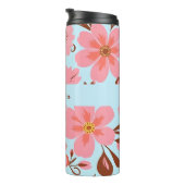 ピンクのフローラムード – パステルヴィベス – レトロ花 タンブラー (回転右)